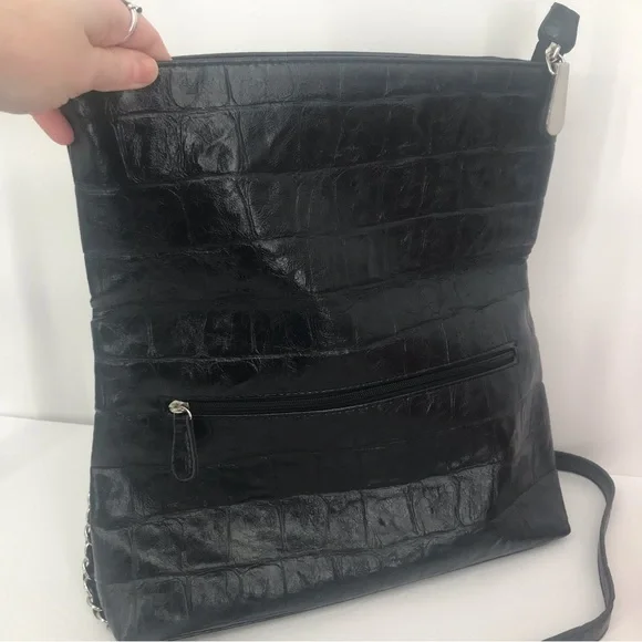 Vegan Leather Convertible Crossbody Fold Over Handbag - Picture 6 of 13